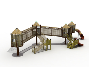 Aire de jeux en bois pour enfants en plein air