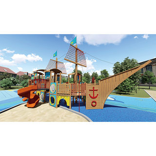 Parc d'attractions Kid Playground en bois Pirate Ship Playset pour tout-petit