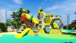 Équipement de terrain de jeu extérieur en nid d'abeille PE pour les enfants