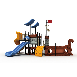 Grand équipement en plastique extérieur de terrain de jeu de bateau de pirate d'enfants commerciaux pour le parc
