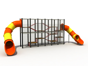 Aire de jeux d'escalade de cage d'extérieur Adventure Park Slide pour enfants