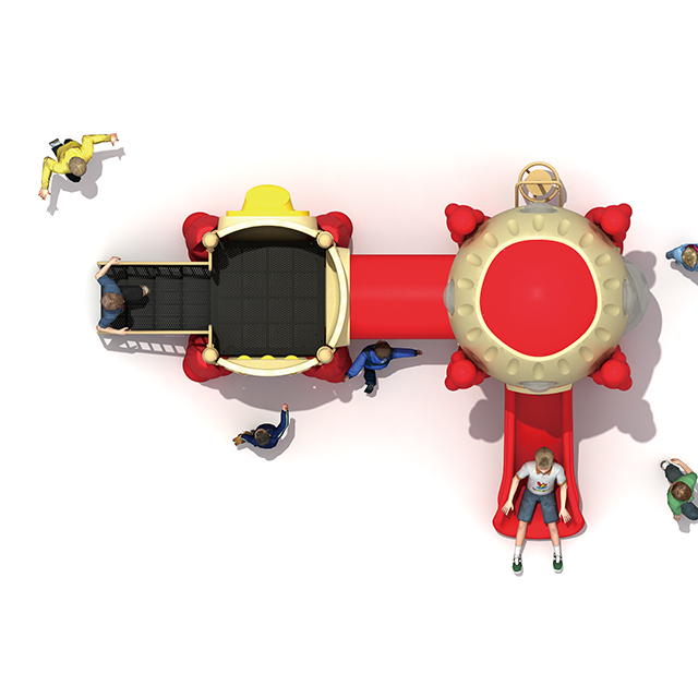 Équipement de toboggan de terrain de jeu sans moteur de bateau de fusée extérieur de parc d'aventure pour des enfants